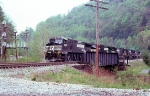 NS 9080 and 5 more heading back to ex Virginian Elmore yard   